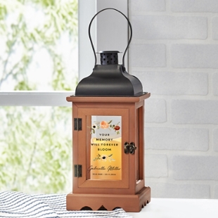 Blooms With Love Memorial Wooden Lantern