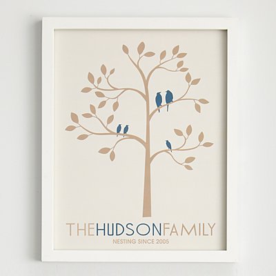 Family Tree Keepsake Gift Apple Blossom or Traditional tree print or framed