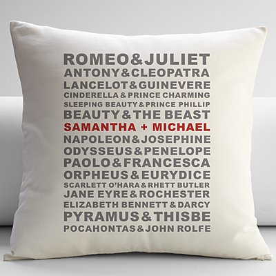 Famous Couples Throw Pillow w/Insert - 18x18 - Natural