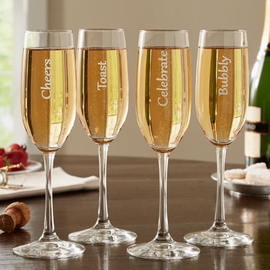 Custom Personalized Champagne Flutes - Fancy Engaged - Promotional  Champagne Flutes In Bulk