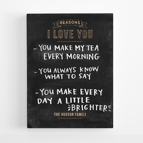 Reasons I Love You Chalkboard Wall Art