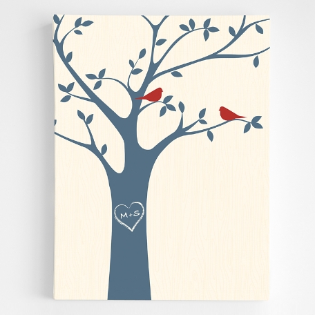Tree Initials Gallery Wall Art - 18x24 - Ivory