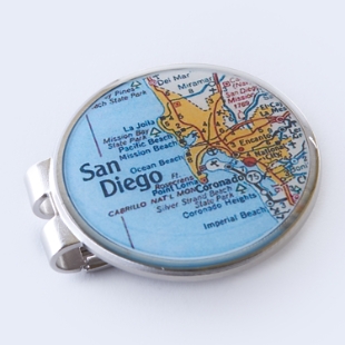 Custom Map Coordinates Money Clip