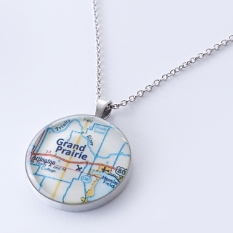 Custom Map Coordinates Necklace