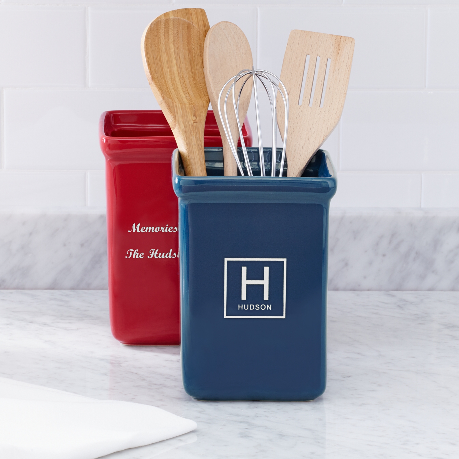 Monogram Utensil Set with Holder