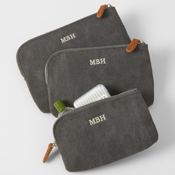 Canvas & Suede Travel Personalized Organizer Set