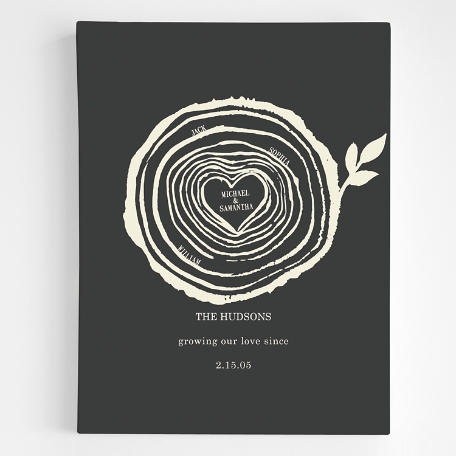 Family Rings Gallery Wall Art - 18x24 - Gray