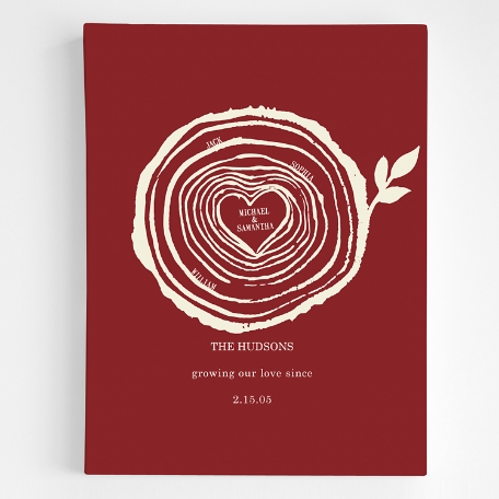 Family Rings Gallery Wall Art - 12x16 - Red