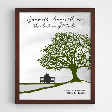 Grow Old With Me Espresso Framed Art