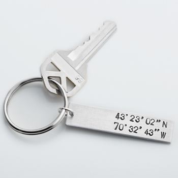 Personalized Coordinates Keychain