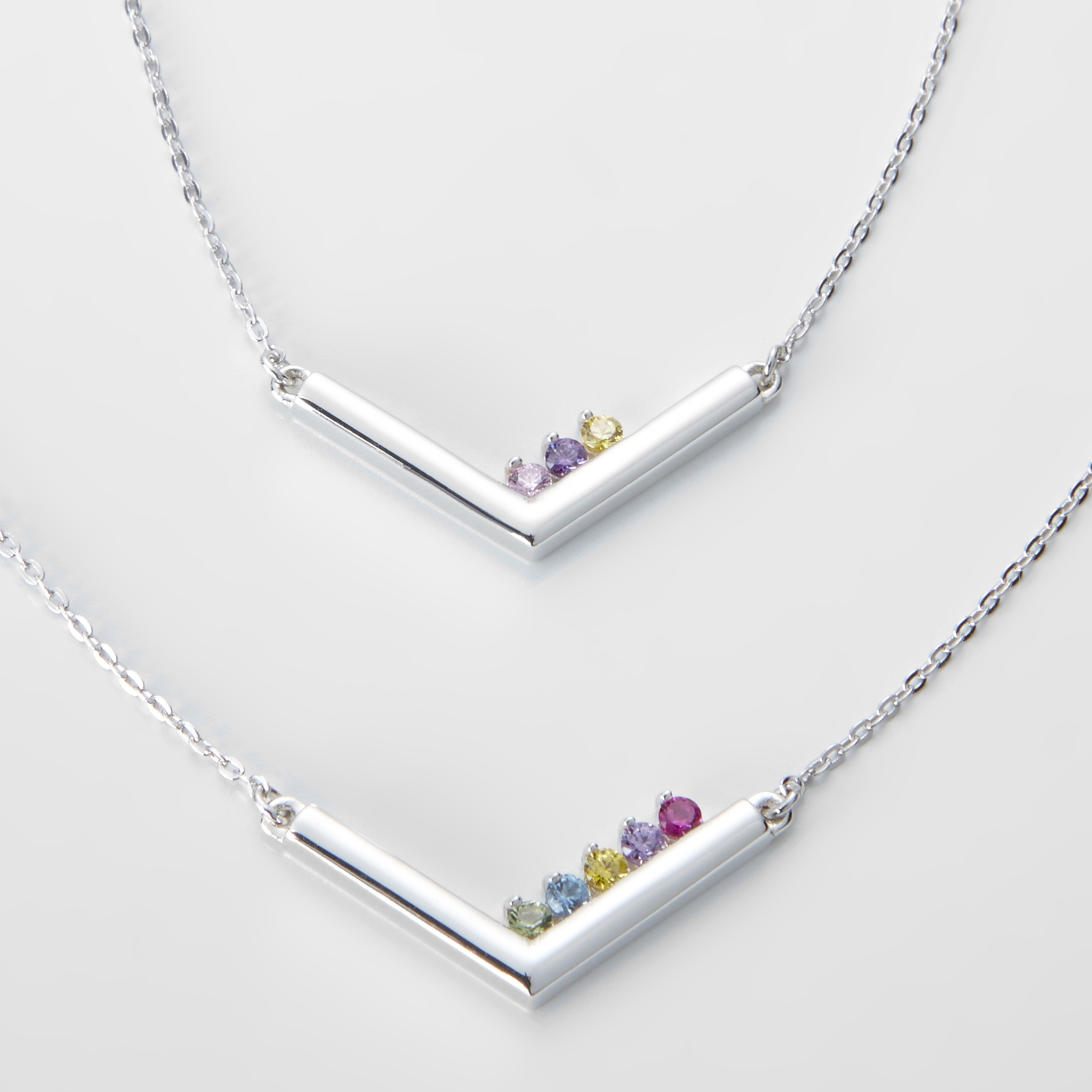 Customized Family Birthstone Bar Necklace