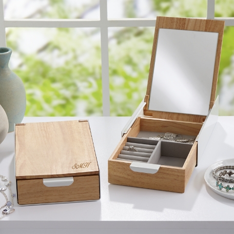 Monogram Wooden Jewelry Box 