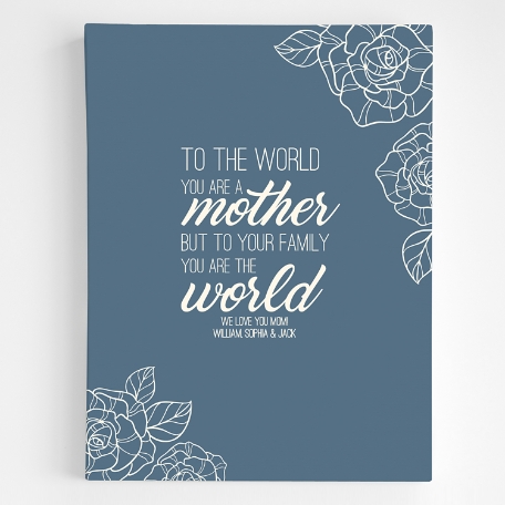 You Are the World Premium Gallery Wrapped Canvas - 18x24 Blue