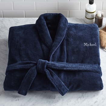 Men's Deluxe Plush Personalized Lounge Robe