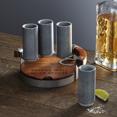 Soapstone Shooter Set + Holder