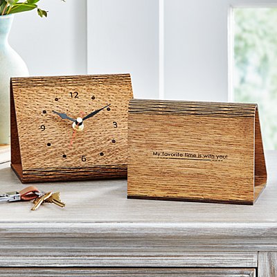 Hidden Message Wood Hinge Clock 