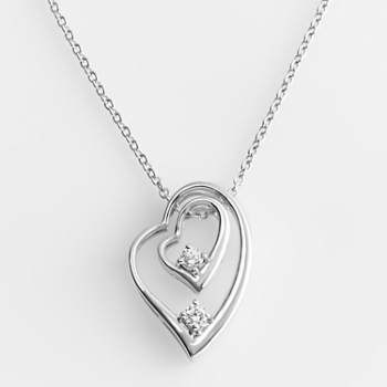 Double Heart Pendant Necklace