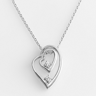 Double Heart Pendant Necklace