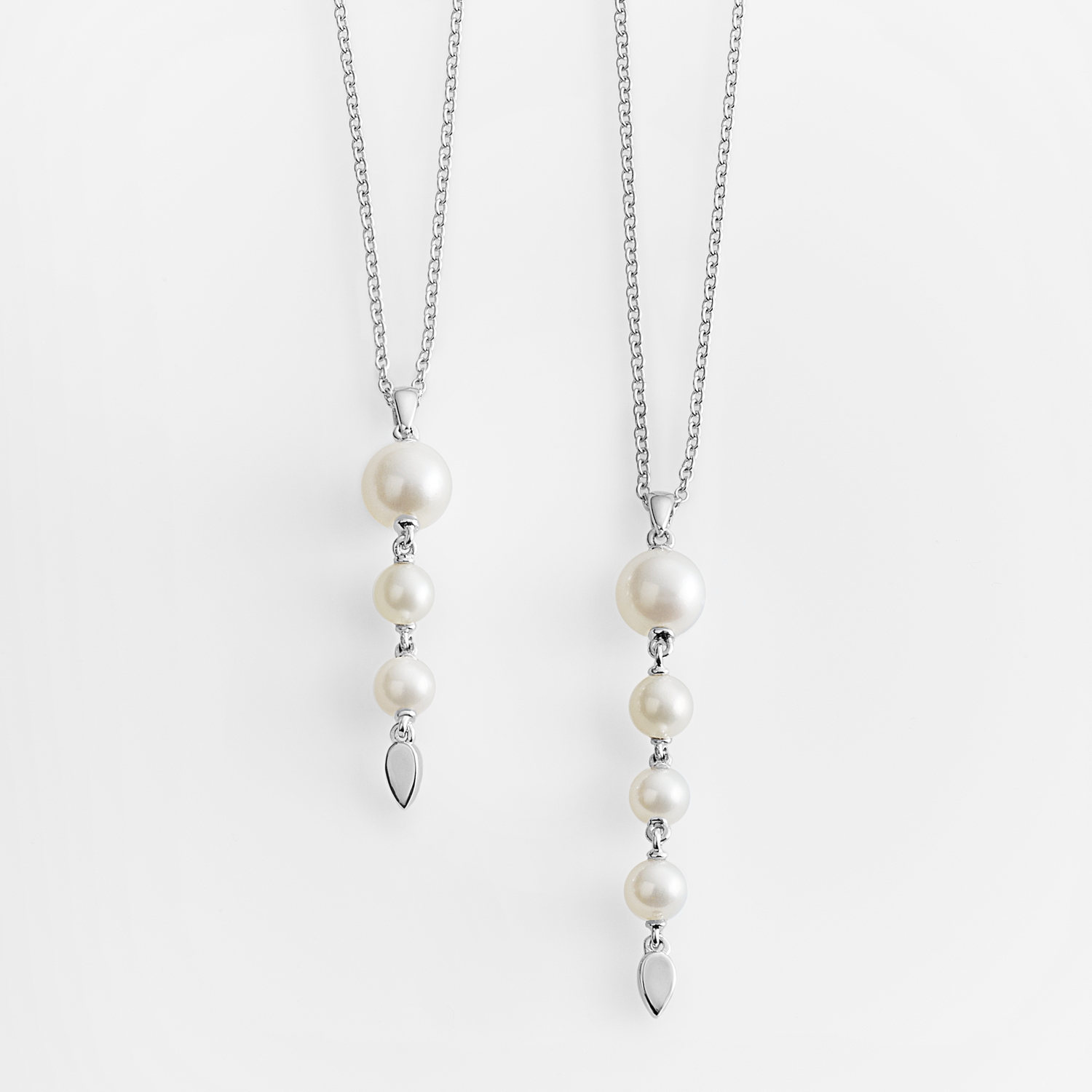 pearl drop necklace silver