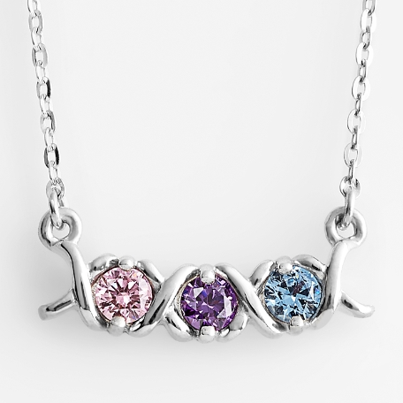 XO Birthstone Necklace - 3 Stones