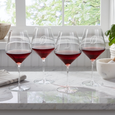 Red Stemware Wine Glasses