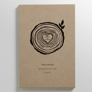 Family Rings Leather Wall Art