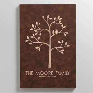 Family Tree Leather Wall Art