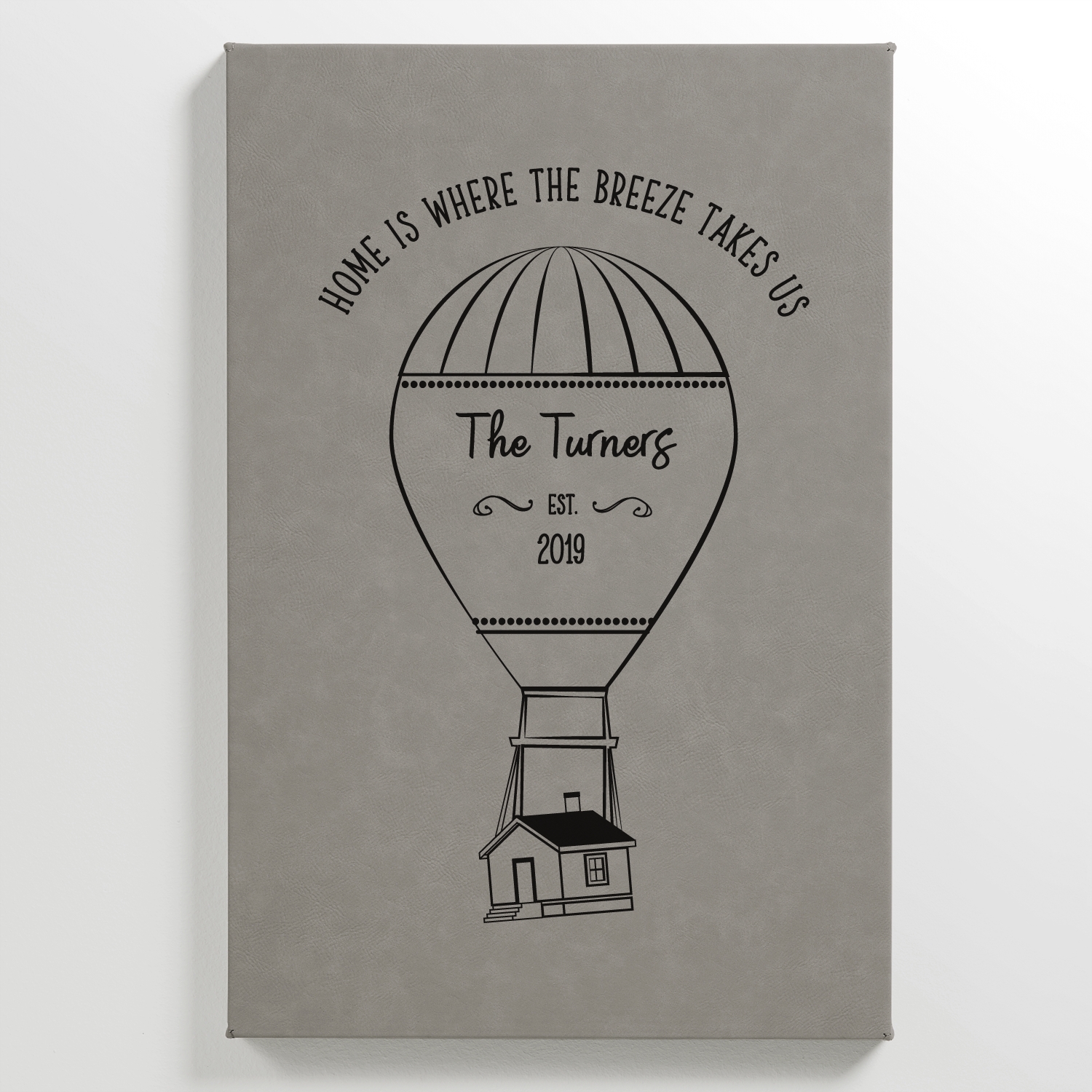 Hot Air Balloon Leather Wall Art