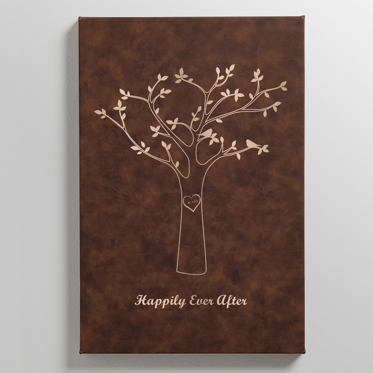 Tree Initials Leather Wall Art