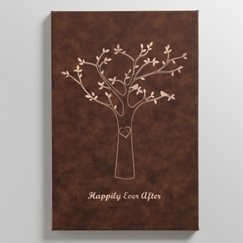 Tree Initials Leather Wall Art