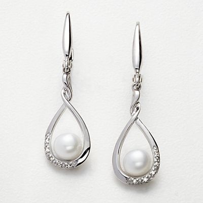 Infinite Diamond & Pearl Earrings