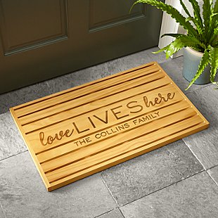 Love Lives Here Wooden Doormat