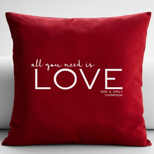 Customized Pillows - All You Need Is Love - Red 