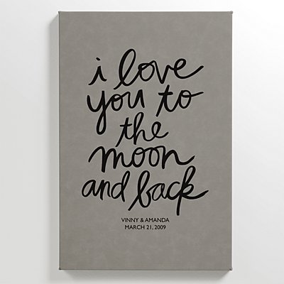 Love You to the Moon and Back Leather Wall Art