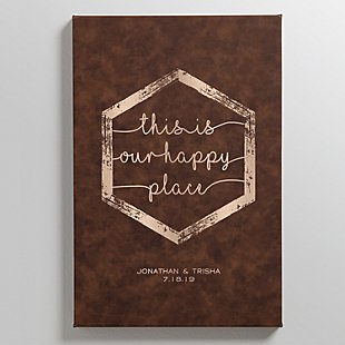 Our Happy Place Leather Wall Art