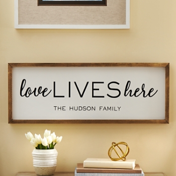 Love Lives Here Oversized Wood Wall Art