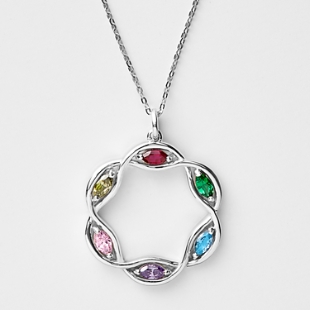 Our Family Wreath Birthstone Pendant