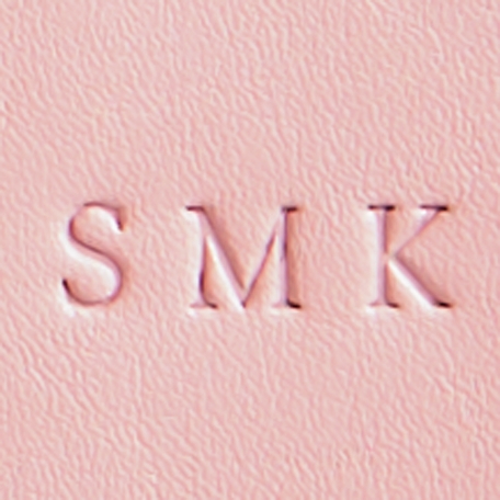 Monogram Leather Keychain - Blush - Debossed Monogram