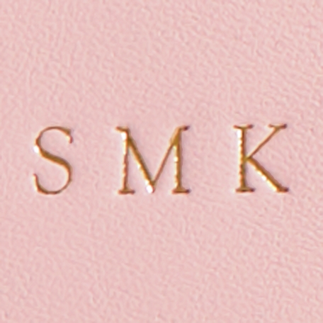 Leather Cosmetic Bag - Blush - Gold Monogram