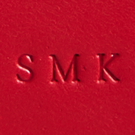 Monogram Leather Keychain - Red - Debossed Monogram