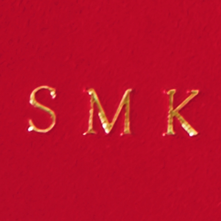 Monogram Leather Keychain - Red - Gold Monogram
