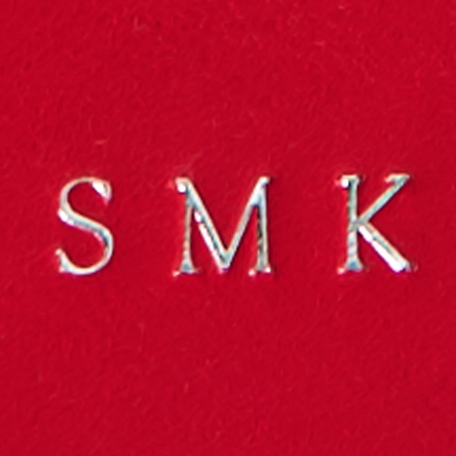 Monogram Leather Keychain - Red - Silver Monogram
