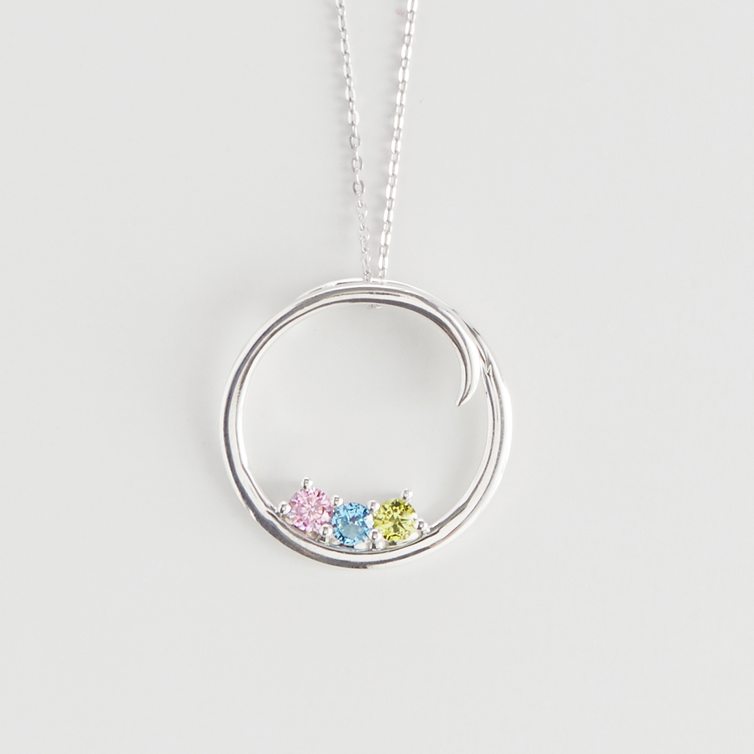 Customized Circle of Family Birthstone Necklace