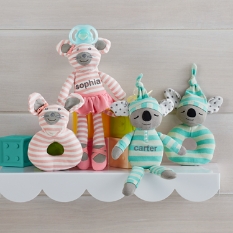 Cuddly Plush Rattle & Pacifier Buddy Set