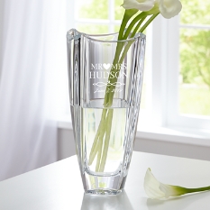 Galway Crystal Engraved Wedding Vase