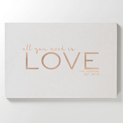 Love is All You Need Leather Wall Art - White