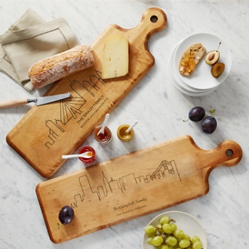 Our City Skyline Personalized Wooden Serving Board