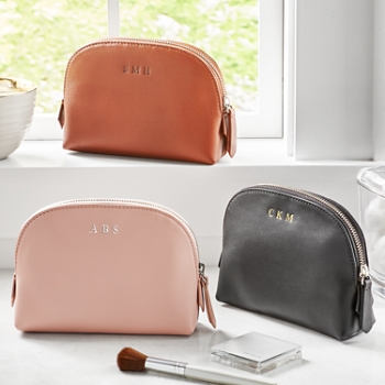 Chic Leather Personalized Makeup Pouch