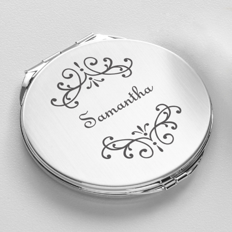 Embellished Silver Purse Mirror