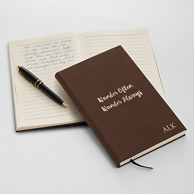 Personalized Message Faux Leather Journal